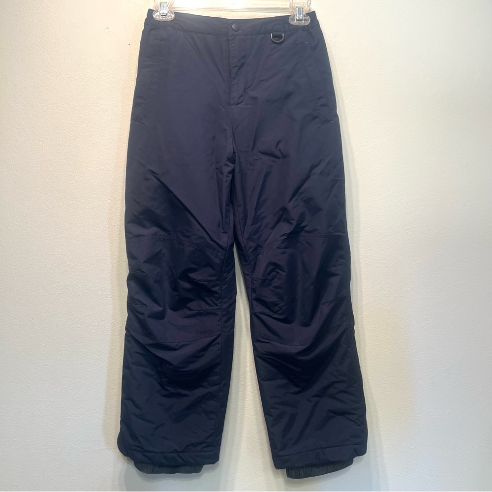 Lands End Youth Squall Grow-A-Longs Ski Snow Pants Blue Sz 12 Flex Knee Zip Leg